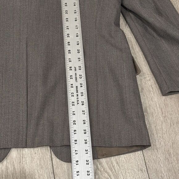 Christian Dior Monsieur Suit 2 Piece 40R (36x32) Wool Gray Brown Herringbone - Picture 6 of 15